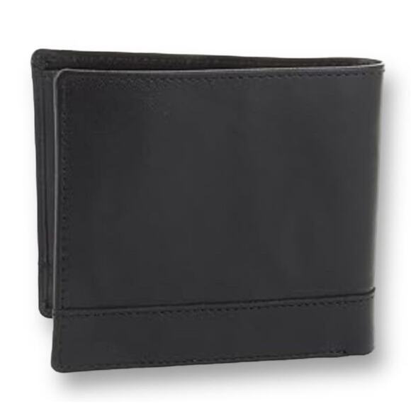 Spikes & Sparrow Alexander Black Leather RFID Billfold Credit Card Wallet Combo - Picture 3 of 13